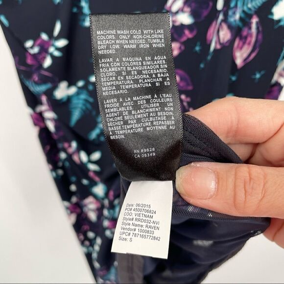 Robert Rodriguez Raven Floral VNeck Faux Wrap Midi A Line Dress - Picture 5 of 6